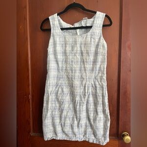 Newport News Light Blue Plaid Dress 100%cotton